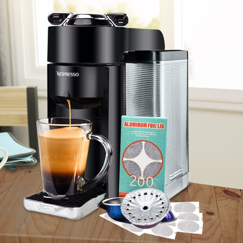 CAPMESSO Aluminum Foils Lids to Reuse Vertuoline Capsules Coffee Pods Compatible with Nespresso VertuoLine Machine 64mm(200/package) - Image 5
